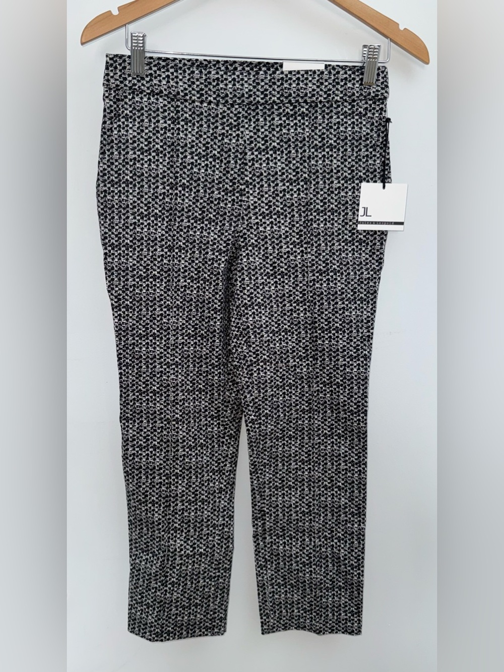 Jules & Leopold Straight Leg Pull On Capri Pants Size S - Black White‎ Motif